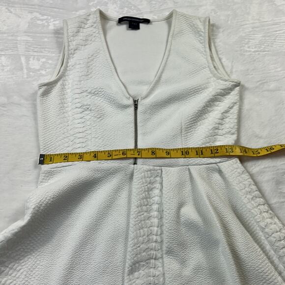 French Connection pleated front zip up bust fit and flare dress, size 8 - Picture 5 of 7